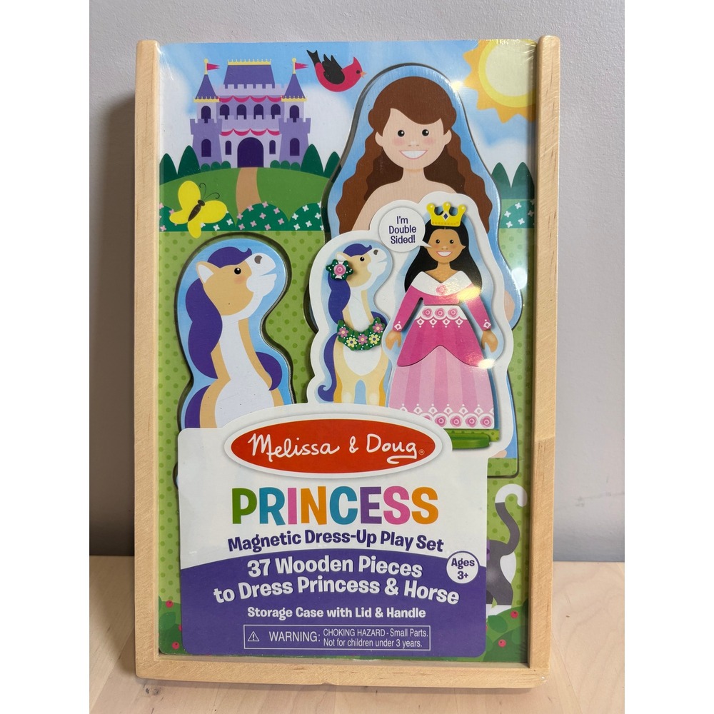 Melissa & Doug Princess Magnetic Dress-Up Play Set 37 Wooden Pieces 30321 NEW